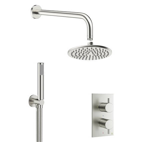 Additional image for 2 Outlet 2 Handle Shower Bundle (Brushed Steel).