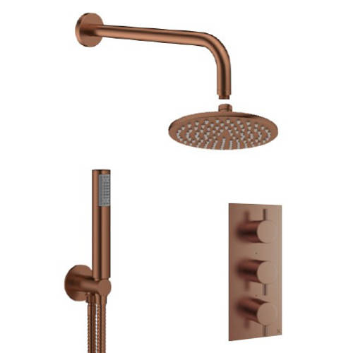 Additional image for 2 Outlet 3 Handle Shower Bundle (Brushed Bronze).