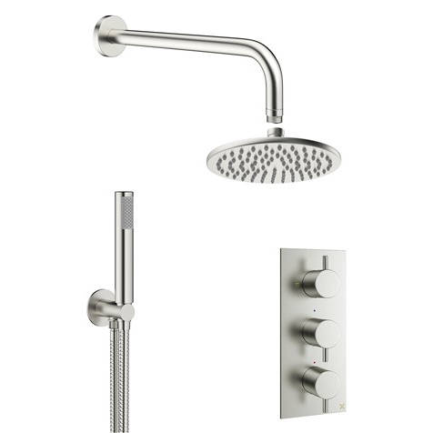 Additional image for 2 Outlet 3 Handle Shower Bundle (Brushed Steel).