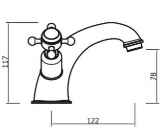 Additional image for Basin Mixer Tap With Waste (Crosshead, Nickel).