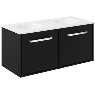 Additional image for Vanity Unit With Double Basins (1000mm, Matt Black).