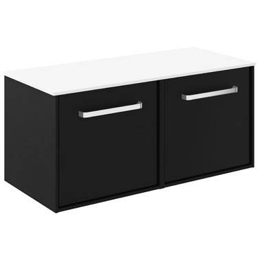 Additional image for Vanity Unit With White Top (1000mm, Matt Black).