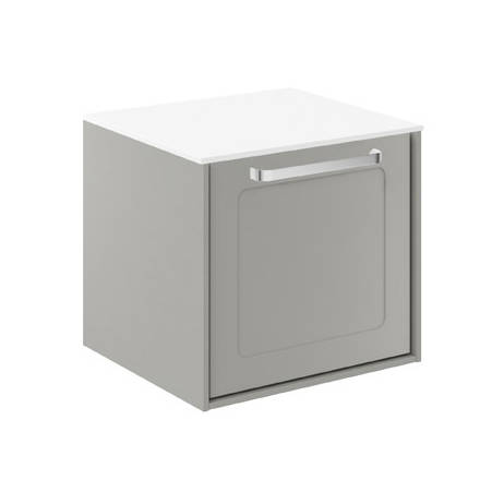 Additional image for Framed Vanity With White Top (500mm, Storm Grey).