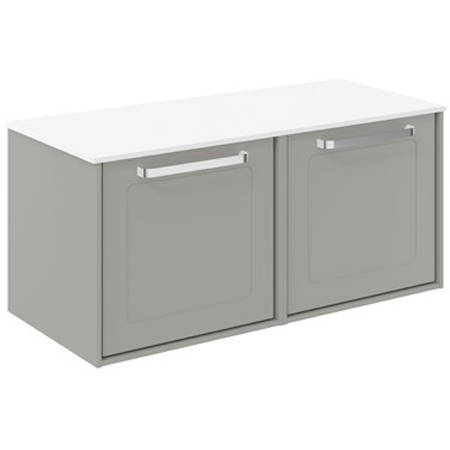 Additional image for Framed Vanity With White Top (1000mm, S Grey).