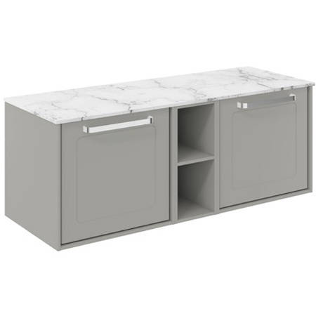 Additional image for Framed Vanity With Carrara Top (1200mm, Storm Grey).