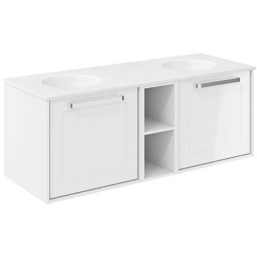 Additional image for Framed Vanity With Double Basins (1200mm, G White).