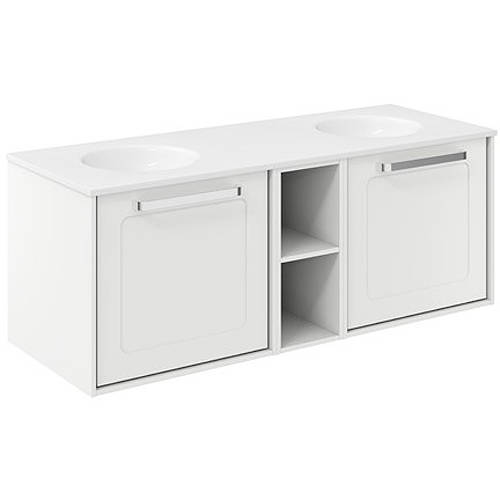 Additional image for Framed Vanity With Double Basins (1200mm, M White).