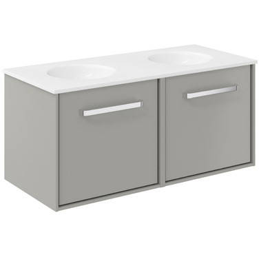 Additional image for Vanity Unit With Double Basins (1000mm, Storm Grey Matt).