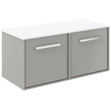 Additional image for Vanity Unit With White Top (1000mm, Storm Grey Matt).