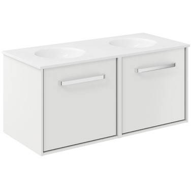 Additional image for Vanity Unit With Double Basins (1000mm, Matt White).