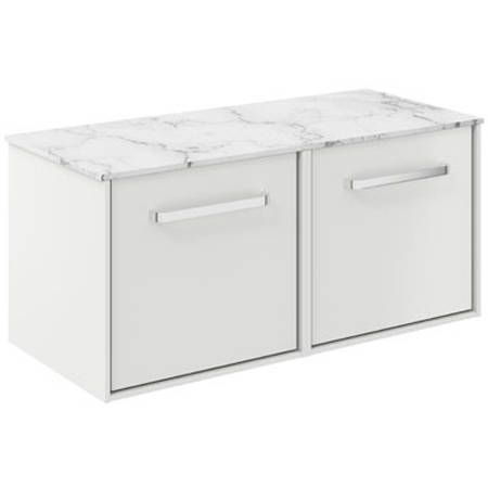 Additional image for Vanity Unit With Carrara Top (1000mm, White Matt).