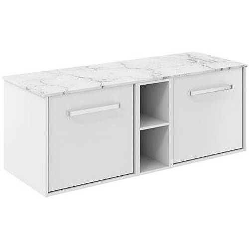 Additional image for Vanity Unit With Carrara Top (1200mm, Matt White).