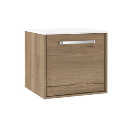 Additional image for Vanity Unit With White Top (500mm, Windsor Oak).