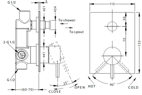 Additional image for Manual Shower Valve With Slide Rail Kit & Head (Chrome).