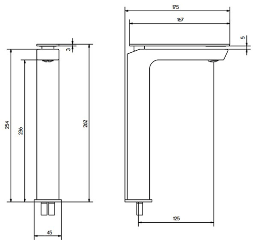 Additional image for Tall Basin Mixer Tap With Lever Handle (Chrome).