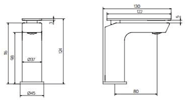 Additional image for Mini Basin Mixer Tap With Lever Handle (Chrome).