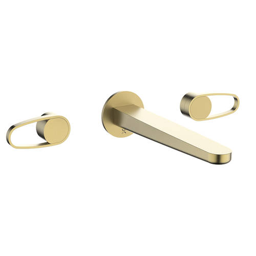 Additional image for Wall Mounted Basin Mixer Tap (3 Hole, Br Brass).