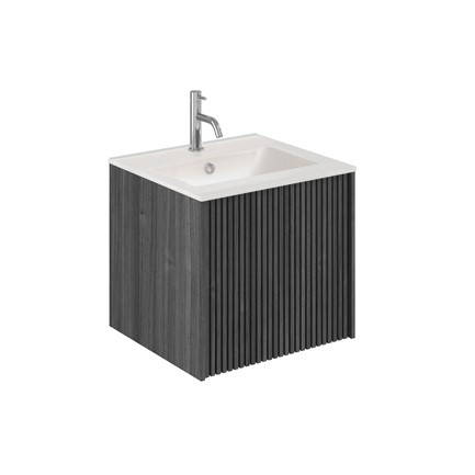 Additional image for Wall Hung Vanity Unit, Ceramic Basin (500mm, Steelwood).