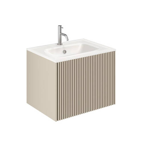 Additional image for Wall Hung Unit, White Glass Basin (600mm, Stone, 1TH).