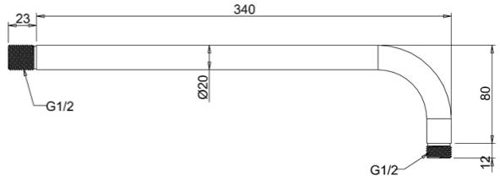 Additional image for Round Shower Head & Wall Arm (250mm).