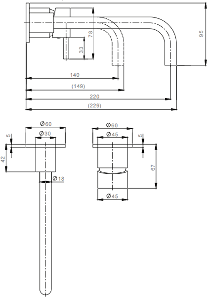 Additional image for Wall Mounted Basin & Bath Filler Tap Pack (Chrome).