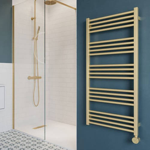 Additional image for Electric Towel Rail 480W x 1140H mm (Br Brass).