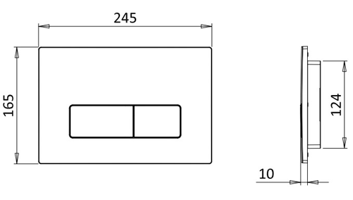 Additional image for Flush Plate With Dual Buttons (NEW - Slate).