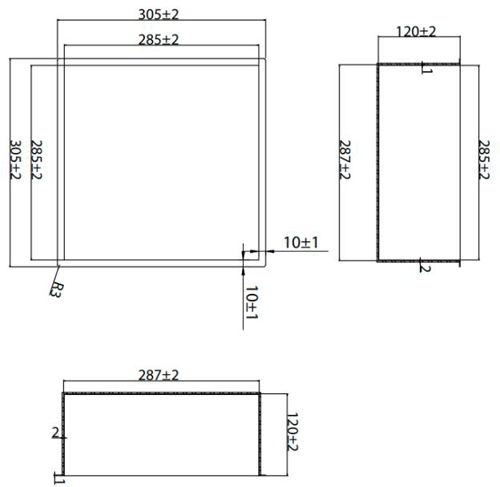 Additional image for Shower Niche (305x305mm, Brushed Bronze).