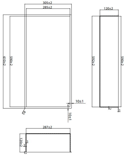 Additional image for Shower Niche With LED Light 610x305mm, Br Brass).