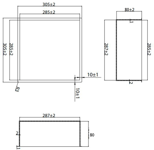 Additional image for Shower Niche (305x305x80mm, Brushed Brass).