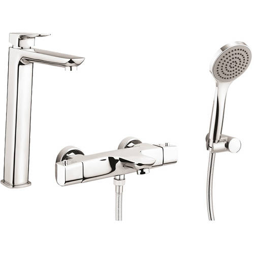 Additional image for Tall Basin & Wall Mounted BSM Tap Pack & Kit (Chrome).