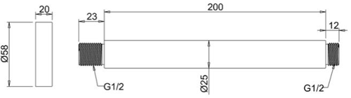 Additional image for Thermostatic Shower Valve, 250mm Square Head & Arm.