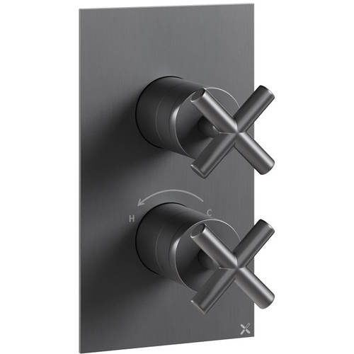 Additional image for Thermostatic Shower Valve (2 Way Diverter, Slate).