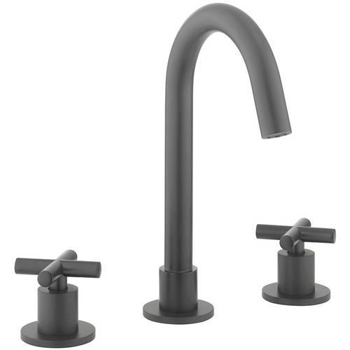 Additional image for Deck Mounted Crosshead Basin Tap (3 Hole, Slate).