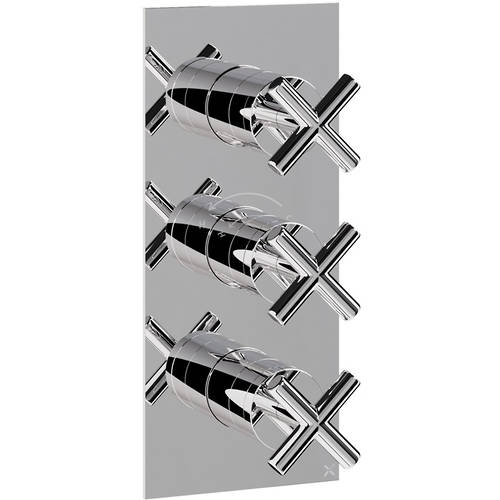 Additional image for Thermostatic Shower Valve With 3 Outlets (Chrome).