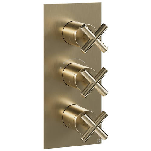 Additional image for Thermostatic Shower Valve With 2 Outlets (Br Brass).