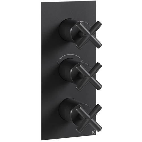 Additional image for Thermostatic Shower Valve With 2 Outlets (M Black).