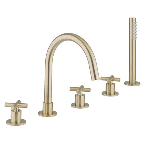 Additional image for Crosshead Bath Shower Mixer Tap (5 Hole, Br Brass).
