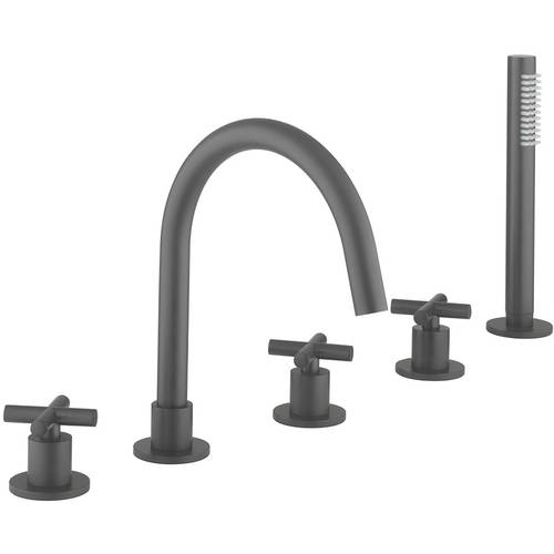 Additional image for Crosshead Bath Shower Mixer Tap (5 Hole, Slate).