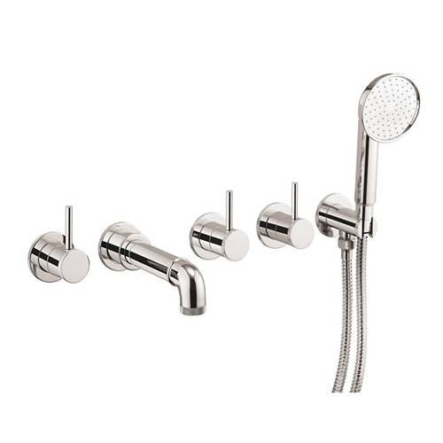 Additional image for 5 Hole Wall Mounted Bath Shower Mixer Tap (Chrome).
