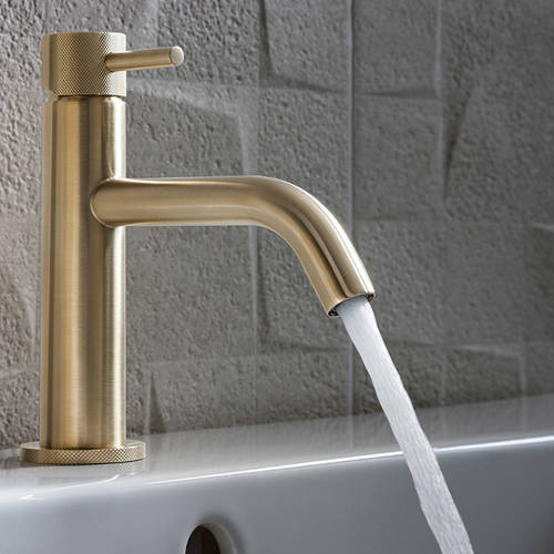 Additional image for Basin Mixer Tap With Knurled Handle (B Brass).