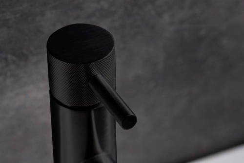 Additional image for Basin Mixer Tap With Knurled Handle (Matt Black).