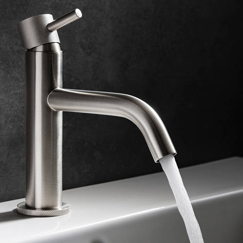 Additional image for Basin Mixer Tap With Knurled Handle (S Steel).