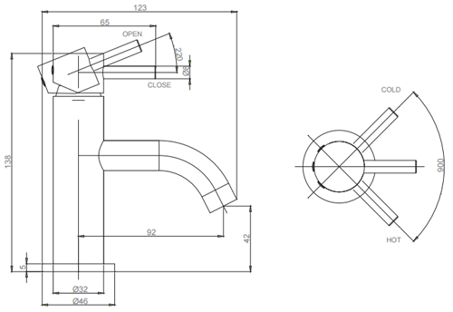 Additional image for Mini Basin Mixer Tap With Lever Handle (Chrome).