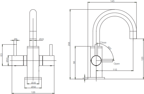 Additional image for Mini Basin Mixer Tap With Lever Handles (Chrome).