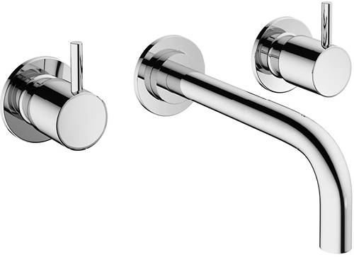 Additional image for Wall Mounted Basin Mixer Tap (3 Hole, Chrome).