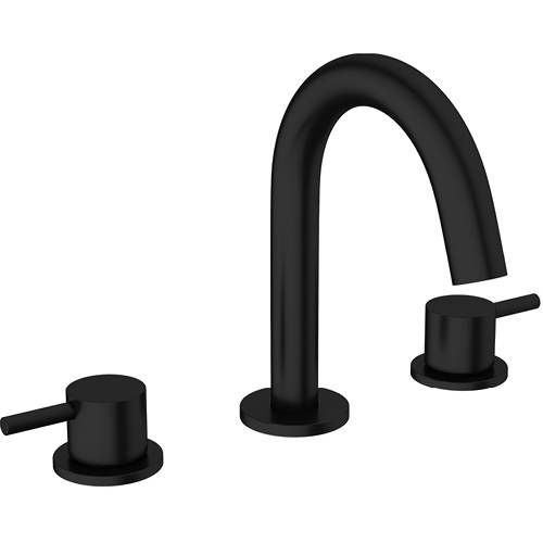 Additional image for Basin Mixer Tap (3 Hole, Matt Black).