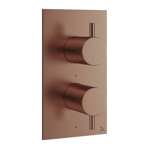 Additional image for Thermostatic Shower Valve With 2 Outlets (Br Bronze).