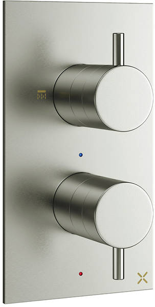 Additional image for Thermostatic Shower Valve With 2 Outlets (B Steel).