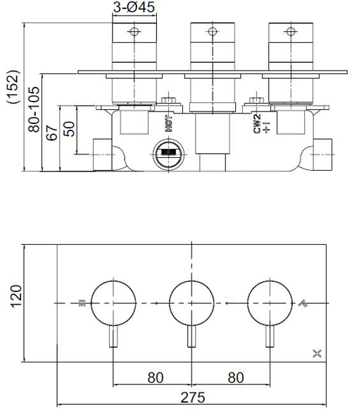 Additional image for Thermostatic Shower Valve With 2 Outlets (Br Bronze).